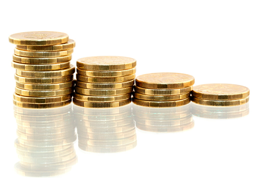 Stacks of gold coins