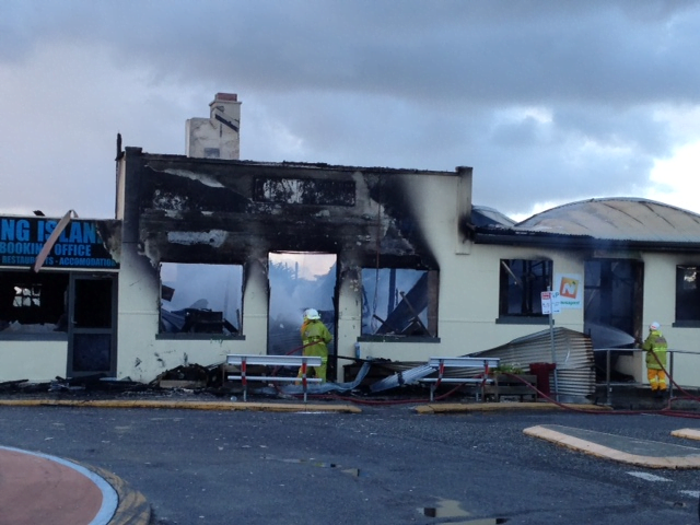 The destroyed King Island Pharmacy.