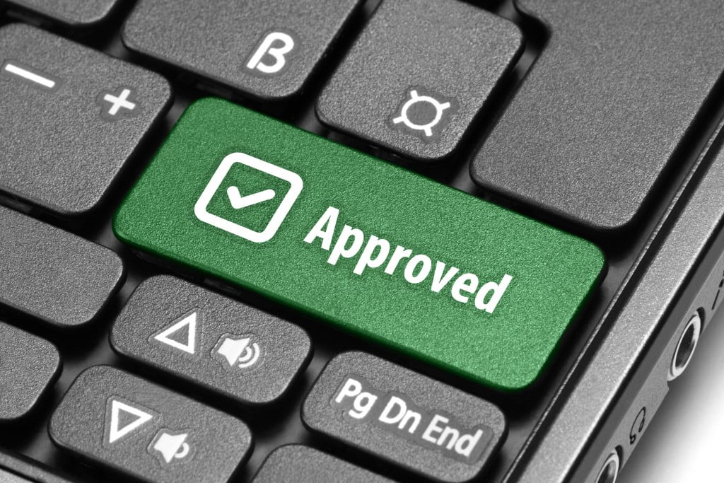 "approved" green key on keyboard
