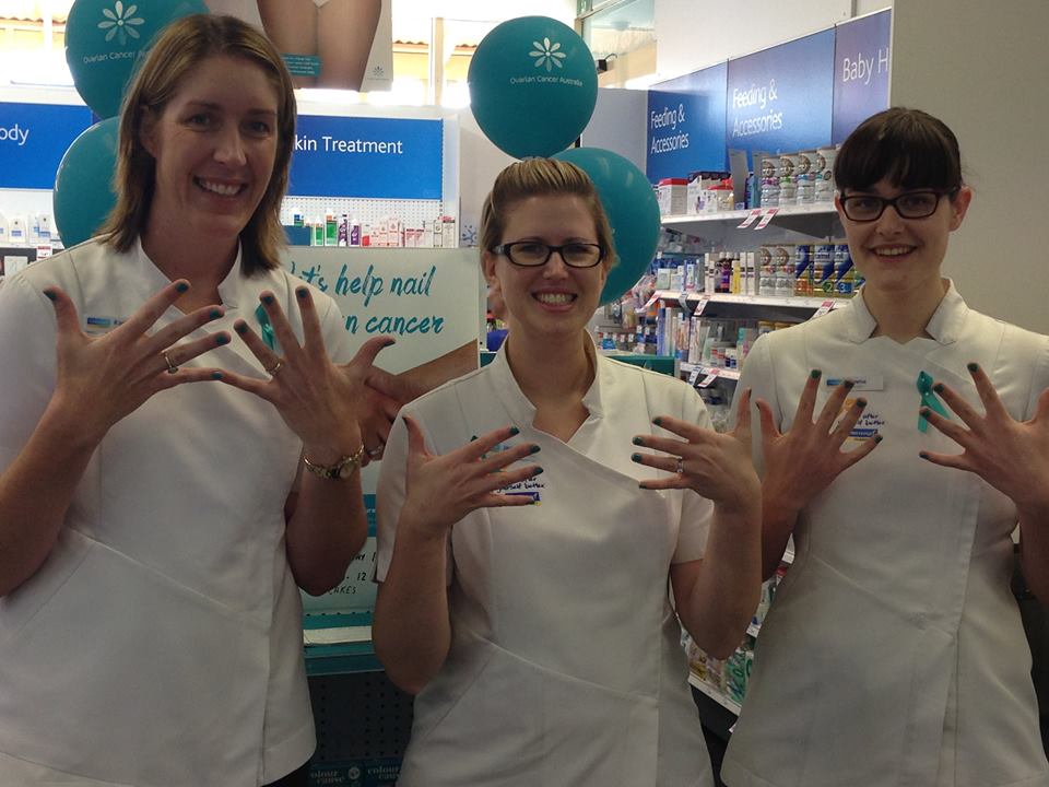 Rachel Brown and team, raising awarenes for ovarian cancer