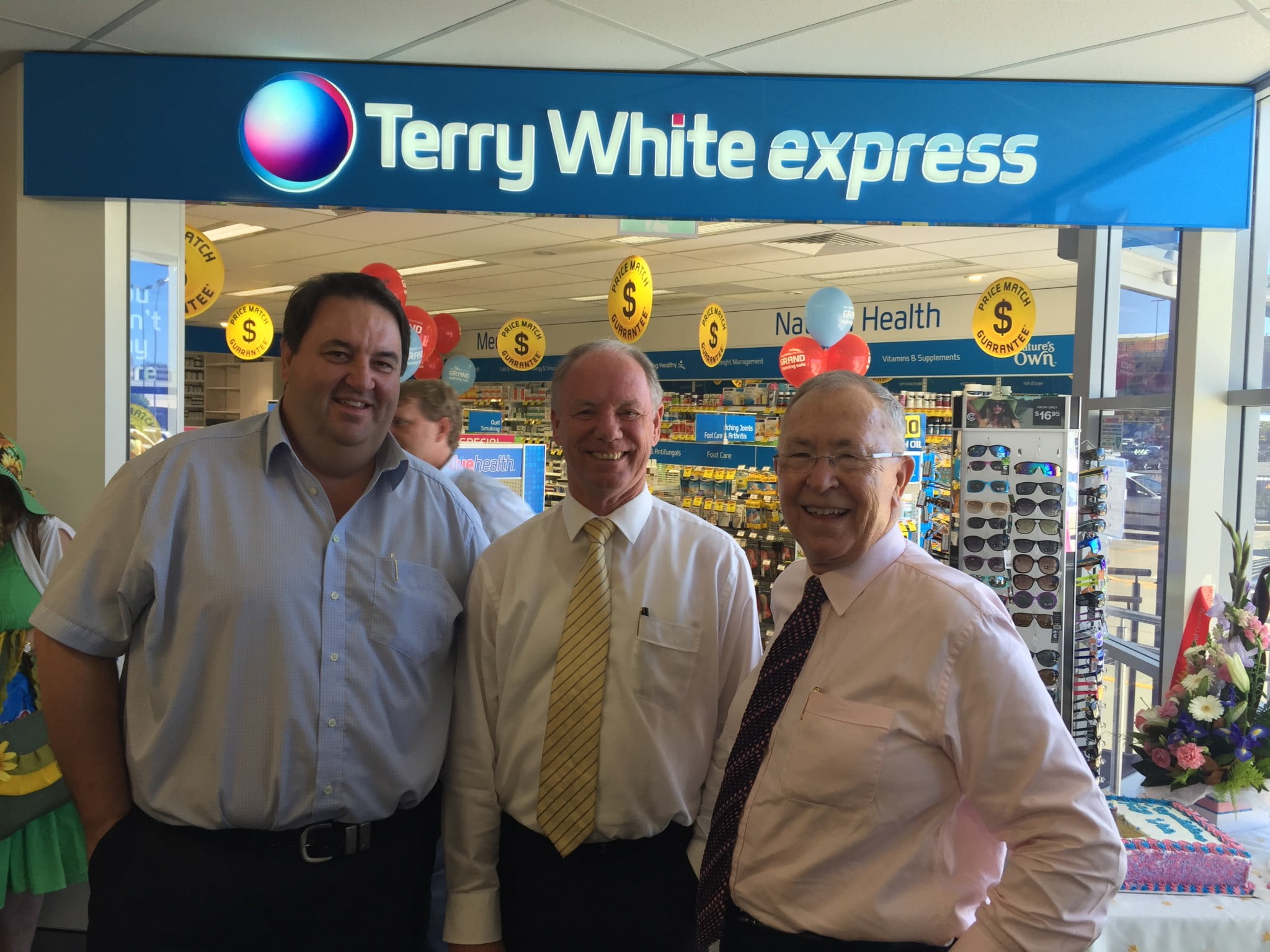 Steve Gooley (General Manager, Bachrach Naumburger Group), Andrew Fraser MP (Member for Coffs Harbour) and Terry White (Founder and Chairman, Terry White Chemists