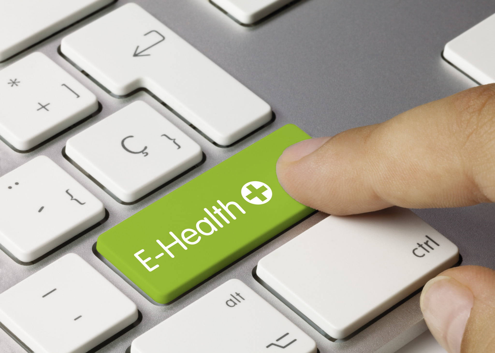 button on keyboard says "e-health"
