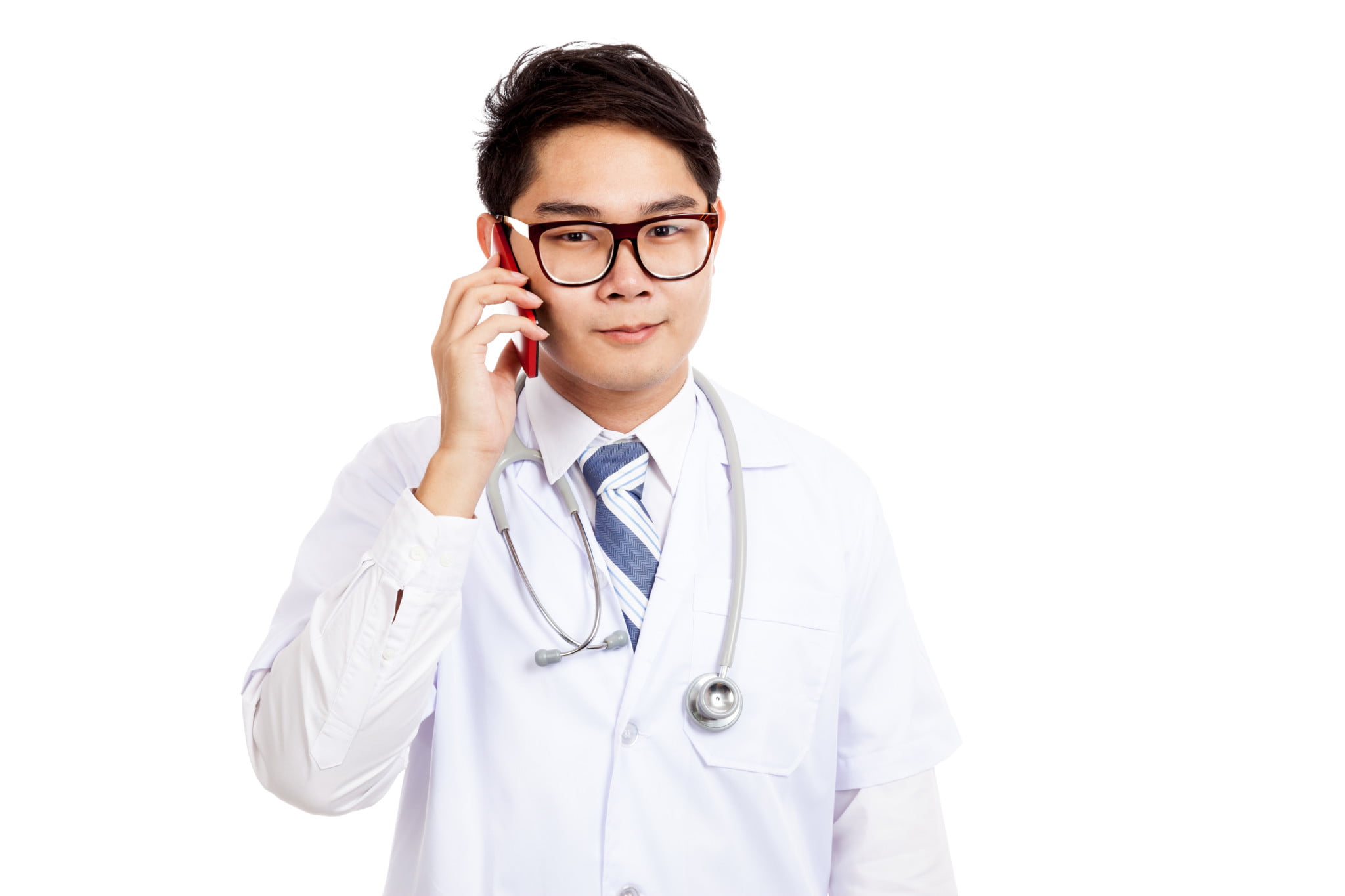 pharmacist on the phone, ostensibly to the Pharmacists' Support Service