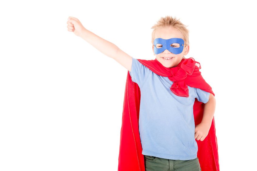 superhero week, kid dressed as superhero