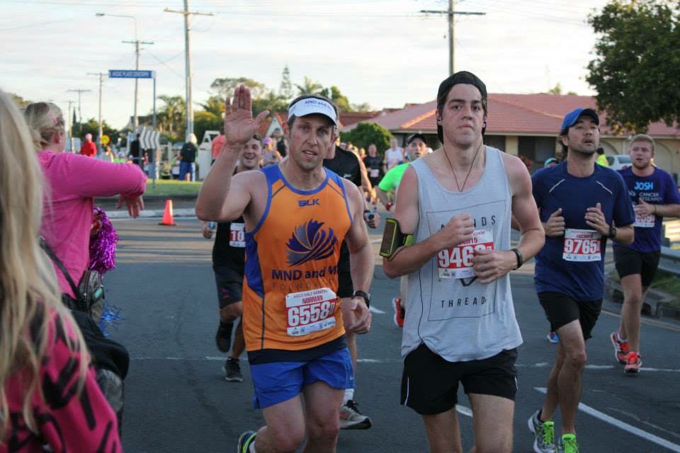 Norman Thurect runs a marathon