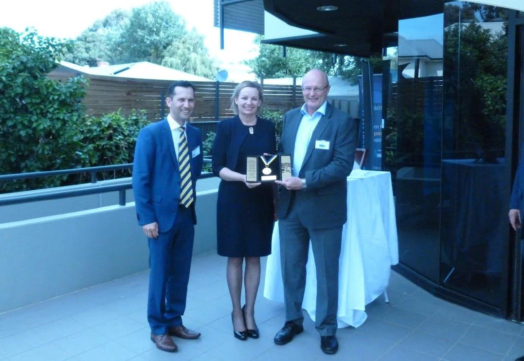 Minister Sussan Ley with Scott McGregor and SA Branch President Nick Panayiaris