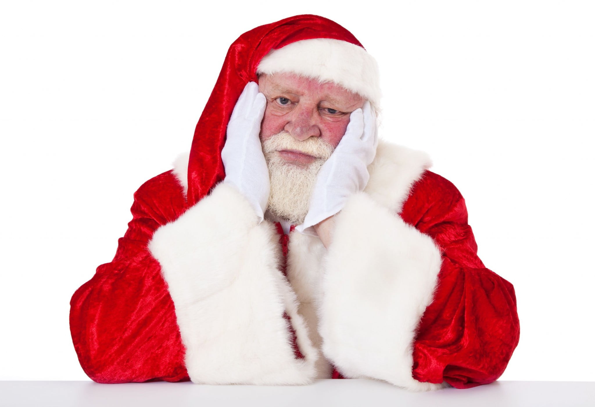grumpy looking Santa