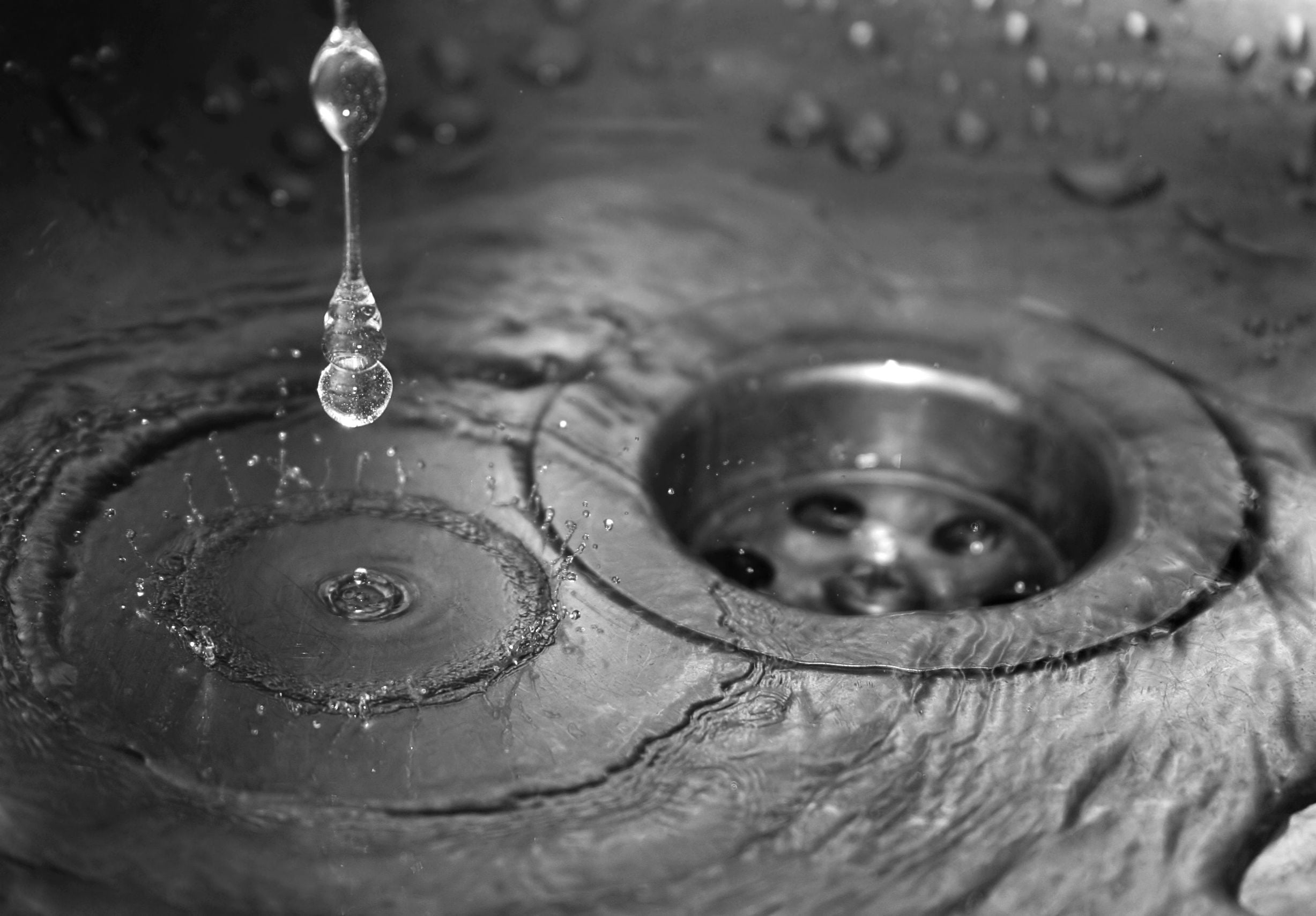 water going down drain