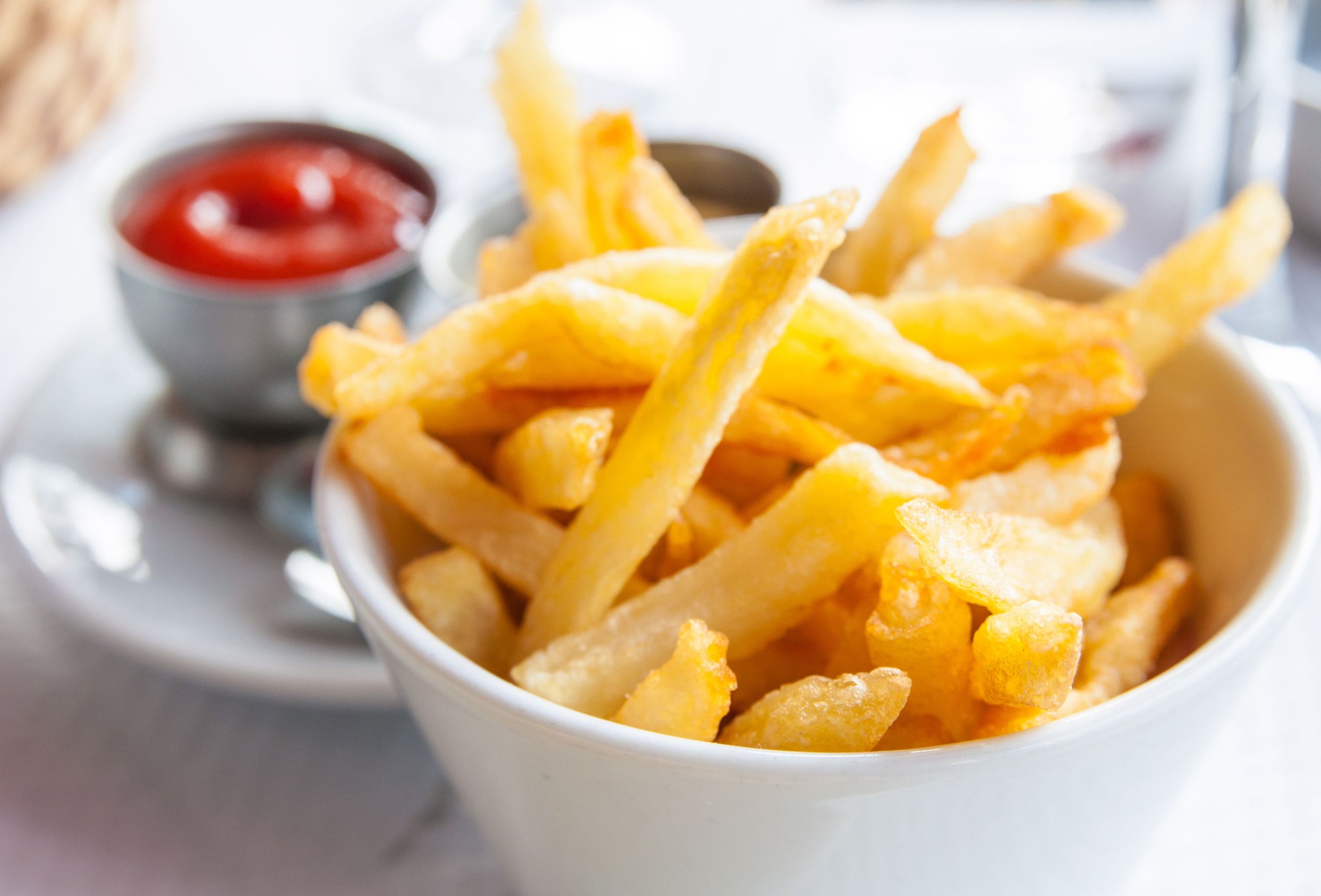 salty chips and tomato sauce