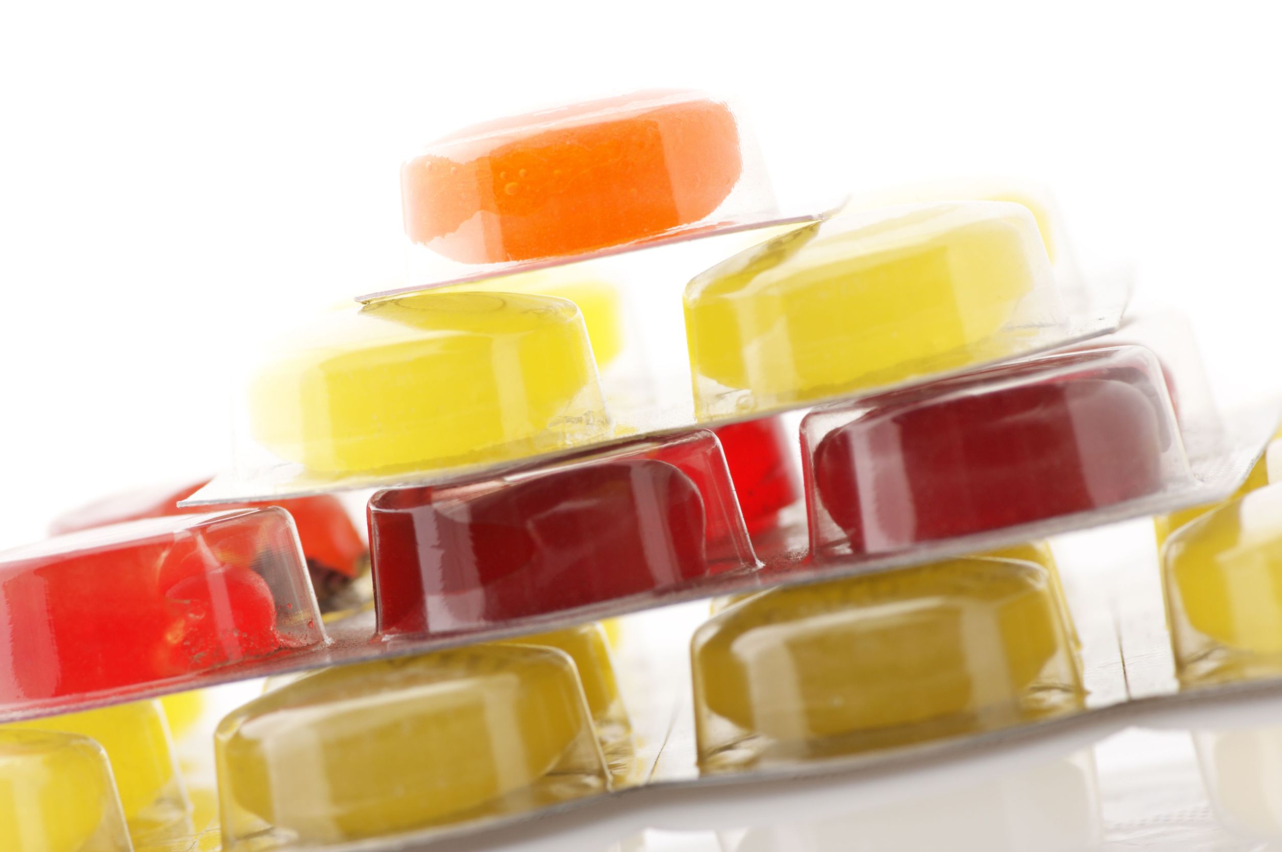 cough lozenges in a stack