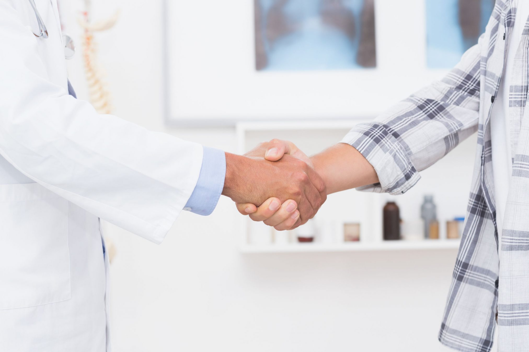 doctor shaking hands