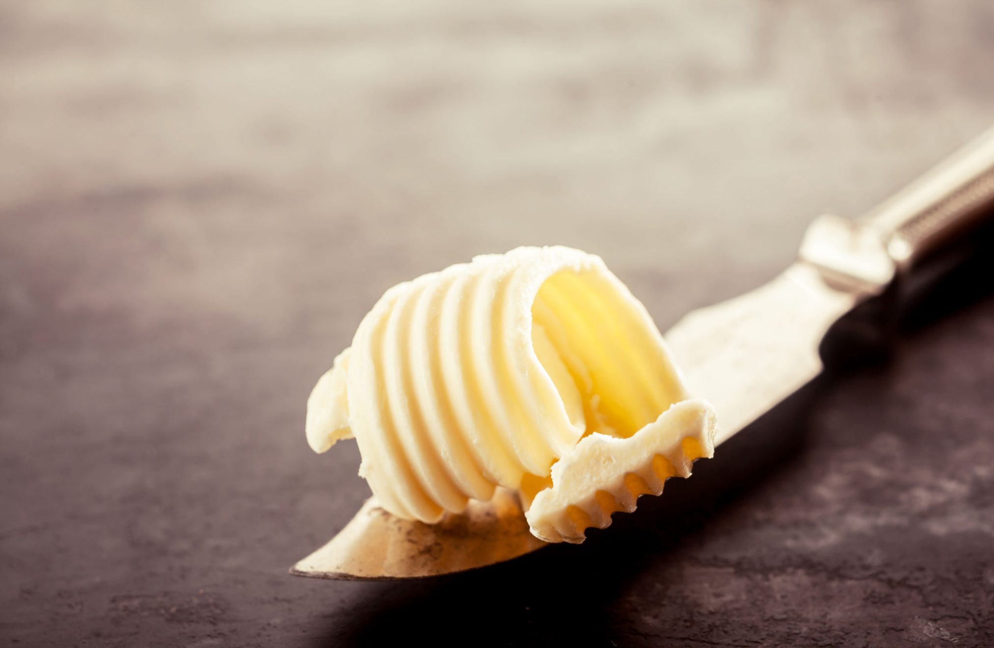 butter on a knife