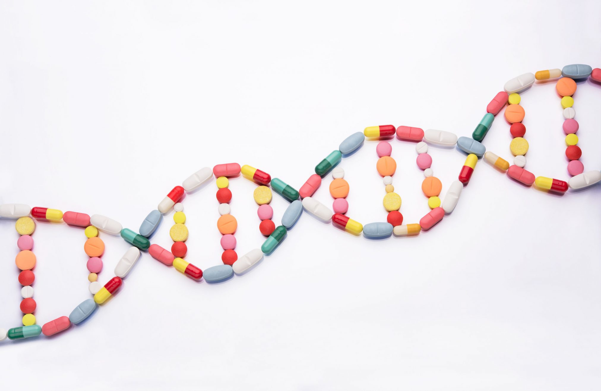 pills in shape of dna strand