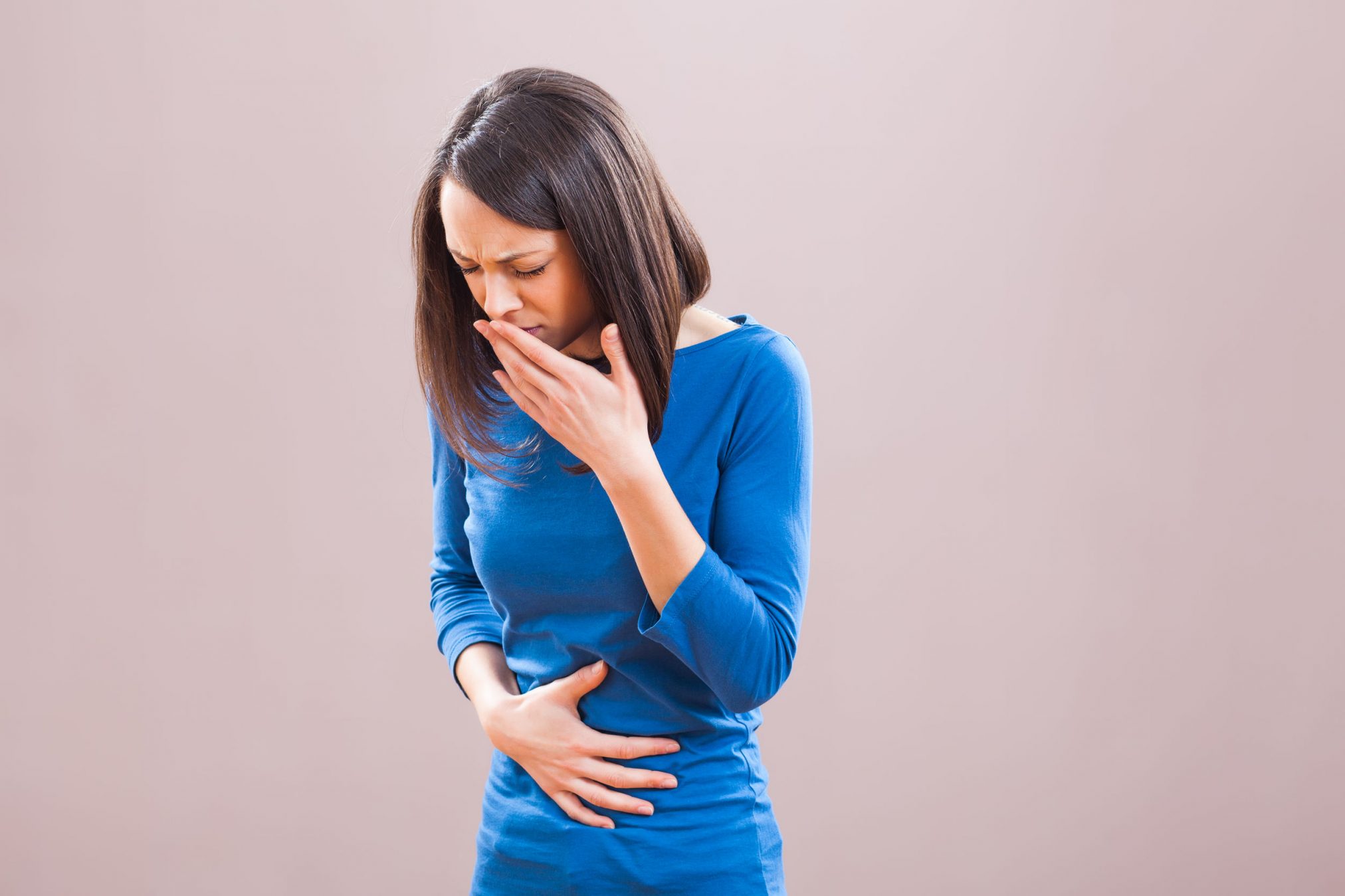 woman with indigestion