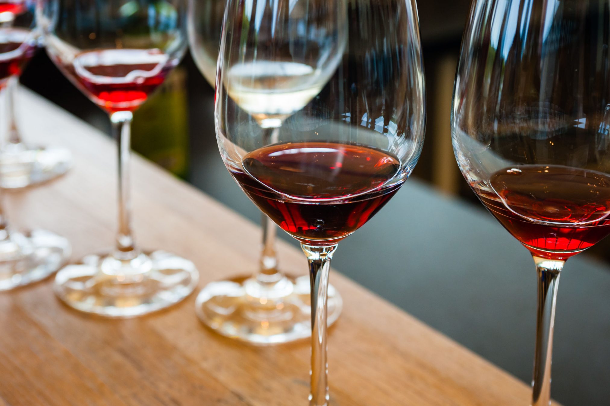 wine in glasses