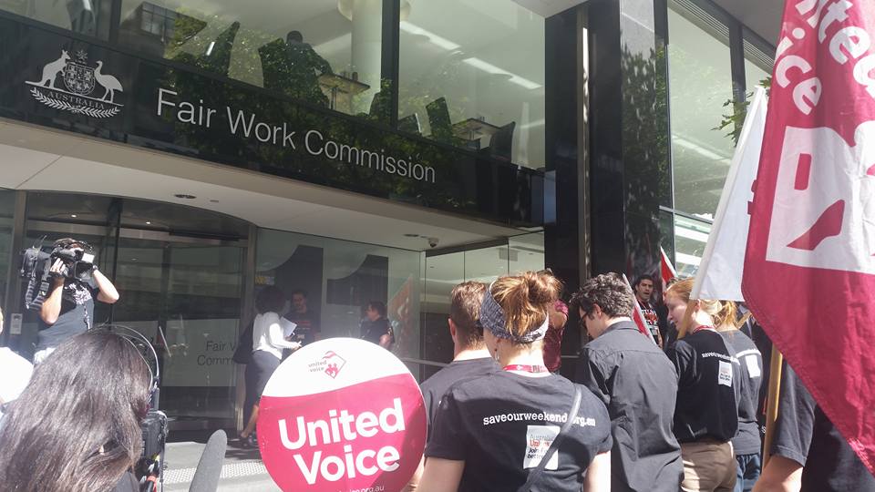 Scene outside the Fair Work Commission