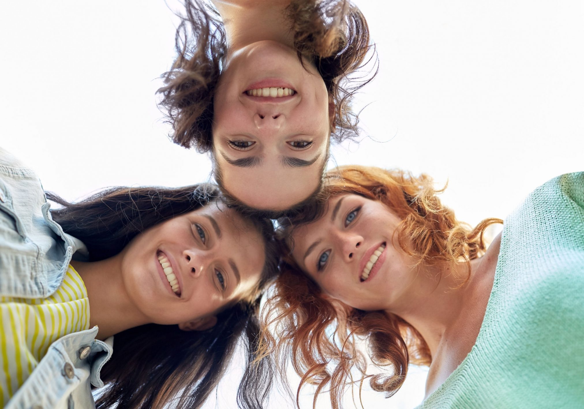 three teenage girls