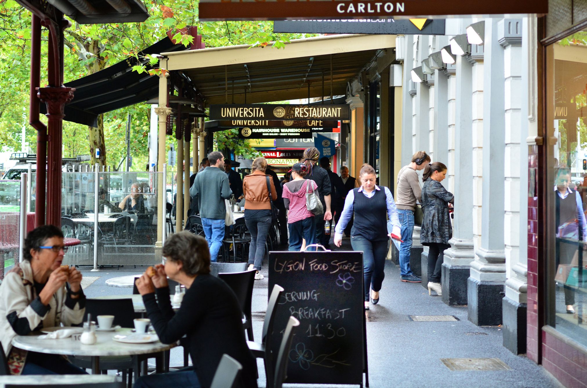 Diners on Lygon Street