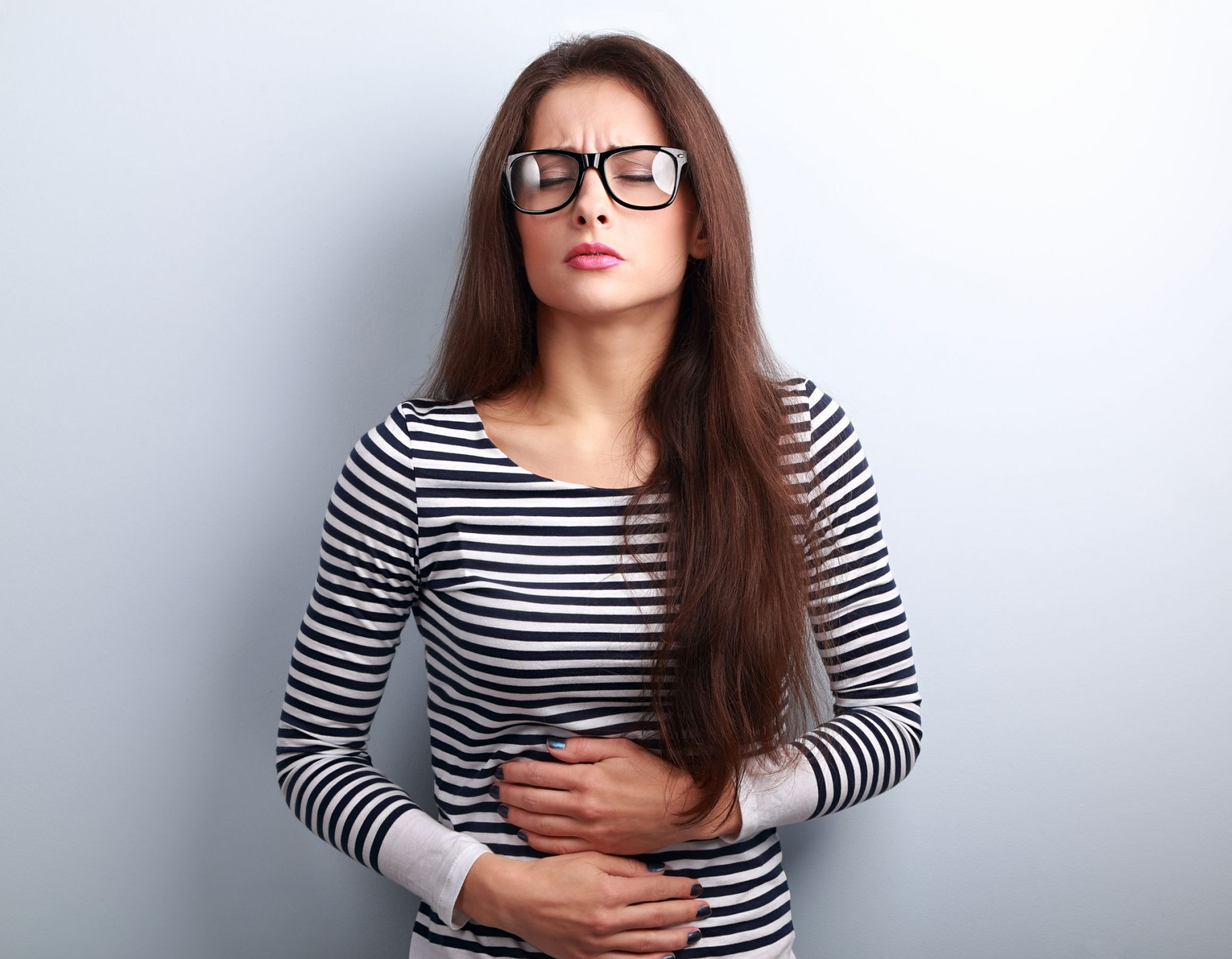 woman with stomach ache
