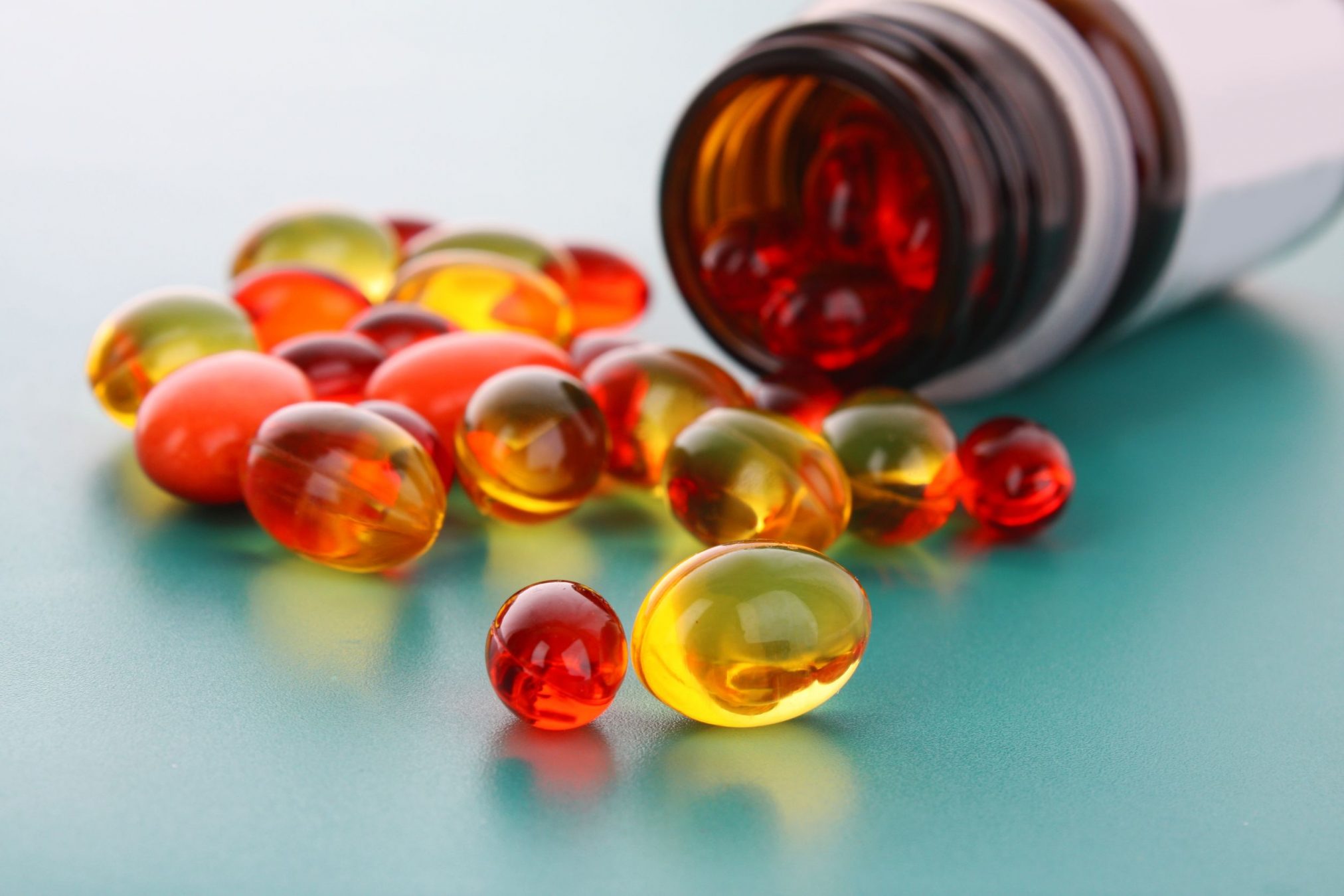 red and yellow capsules