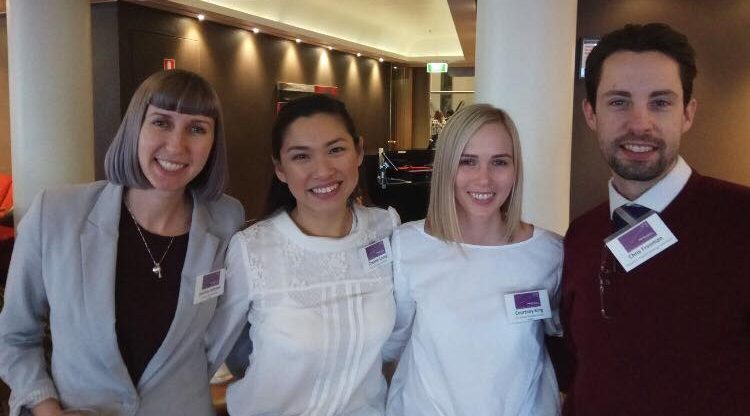 Symposium attendees (L-R): Jacinta Johnson (SA Health), Cherrie Leong (Epic pharmacy), Courtney King (Icon Cancer Care), Chris Freeman (Vice President, PSA)