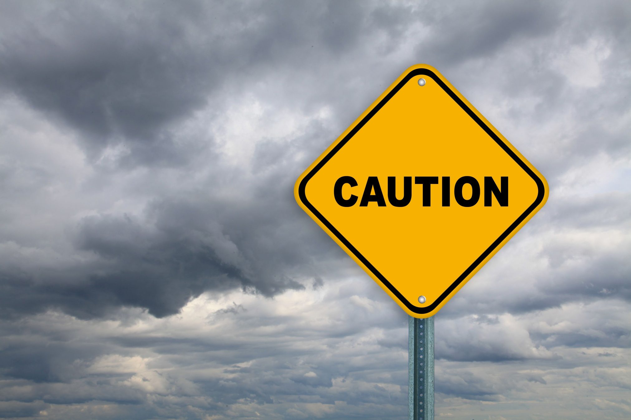 caution warning danger sign thunderstorm
