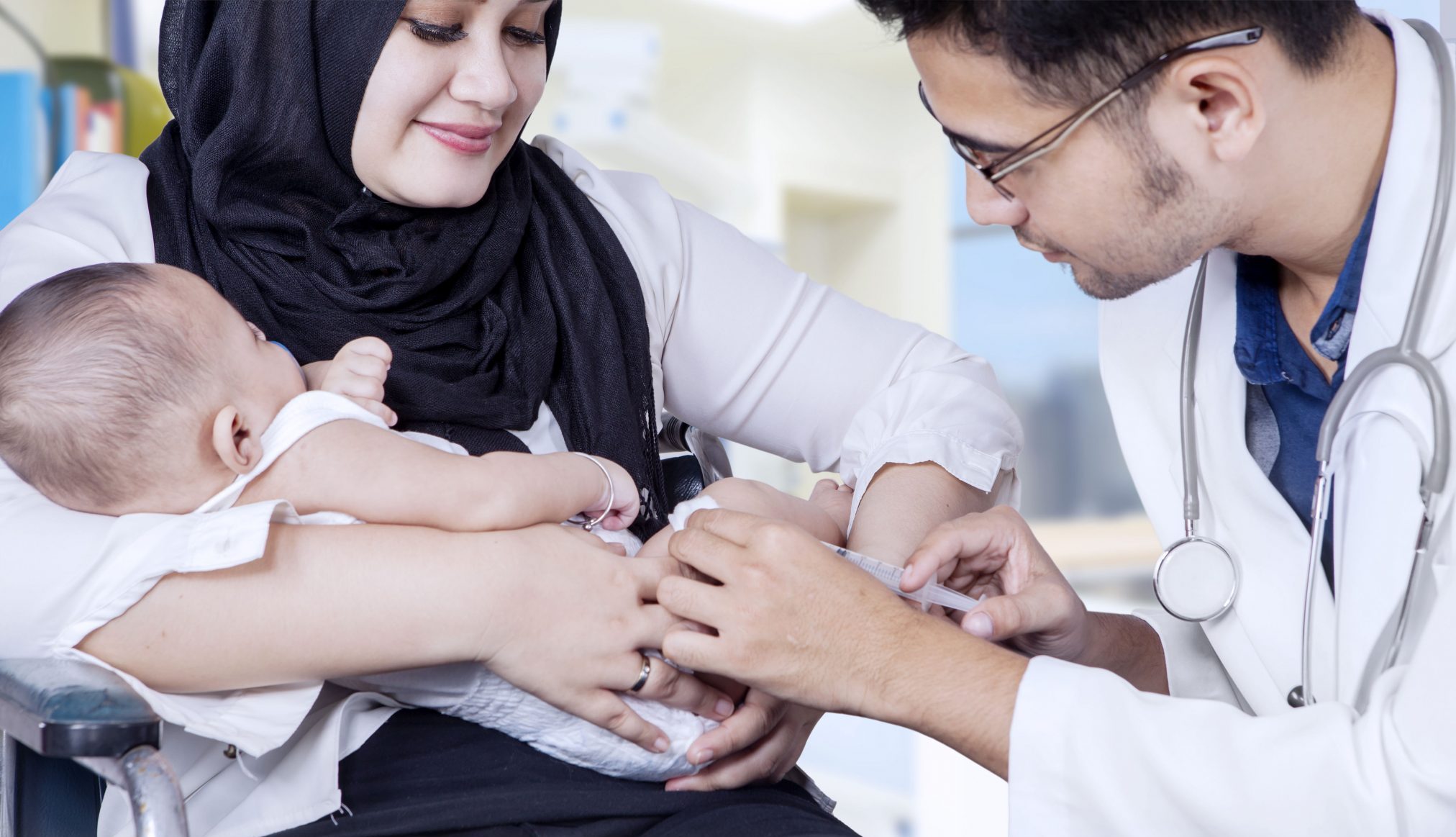 vaccination immunisation needle doctor patient hospital injection baby infant