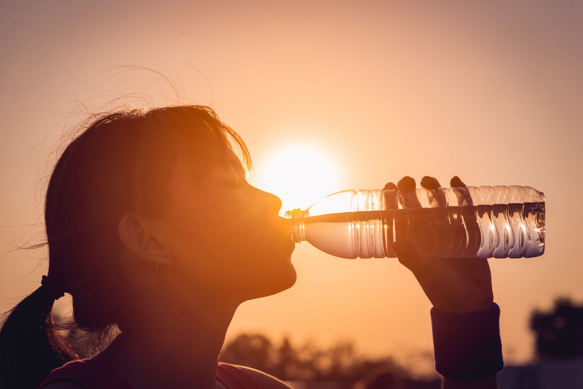 woman drinking water