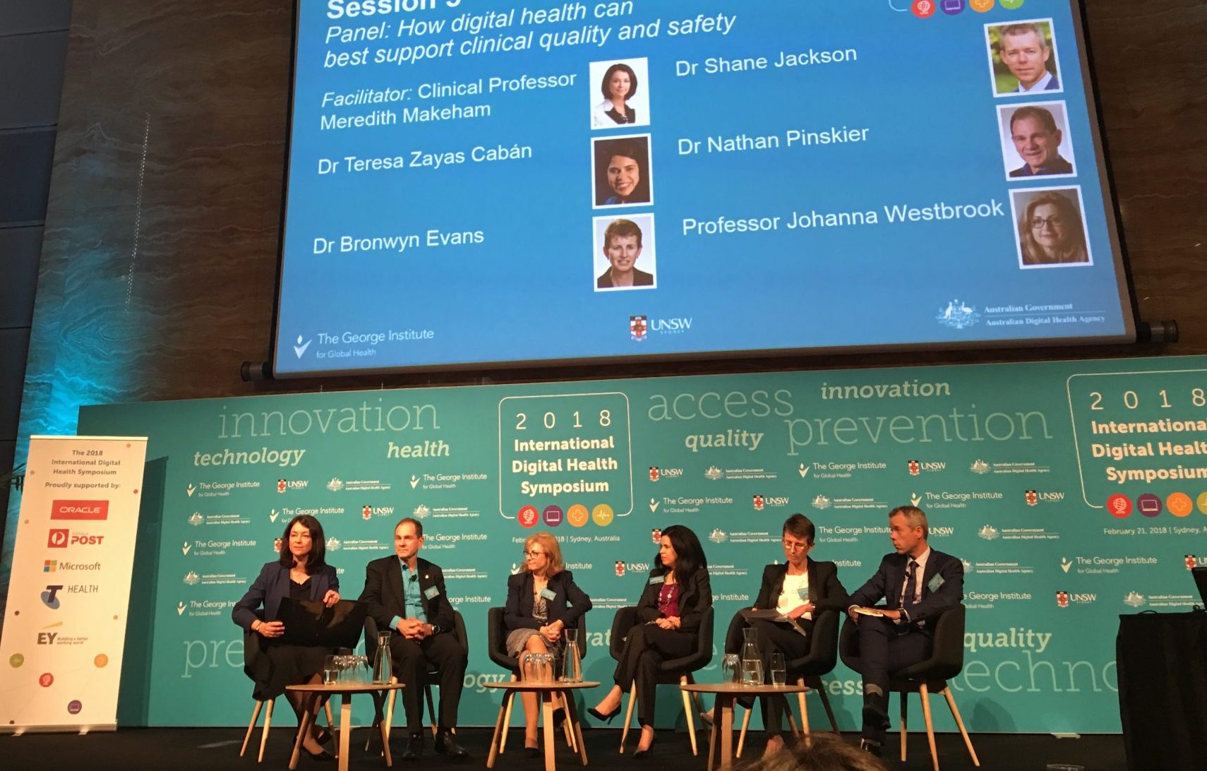 Digital Health panel: Meredith Makeham; Dr Nathan Pinskier; Professor Johanna Westbrook; Dr Teresa Zayas Caban; Dr Bronwyn Evans; Dr Shane Jackson
