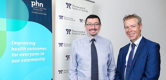 NWMPHN CEO Adjunct Associate Professor Christopher Carter with PSA National President Dr Shane Jackson.