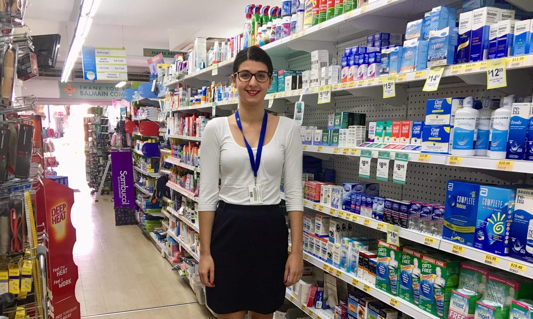 Chrysa in the pharmacy. Source: Supplied