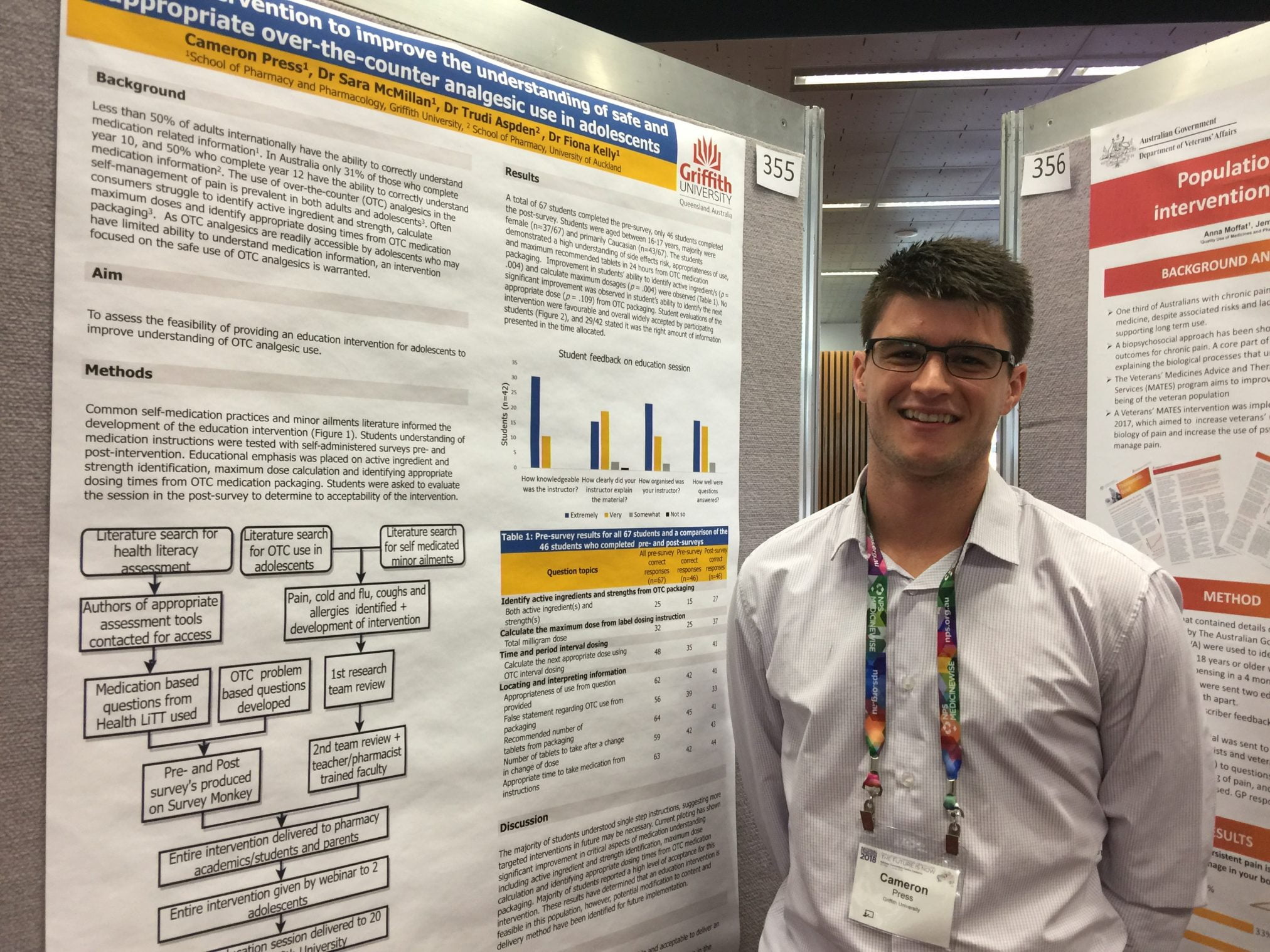 Cameron Press presents the poster session.