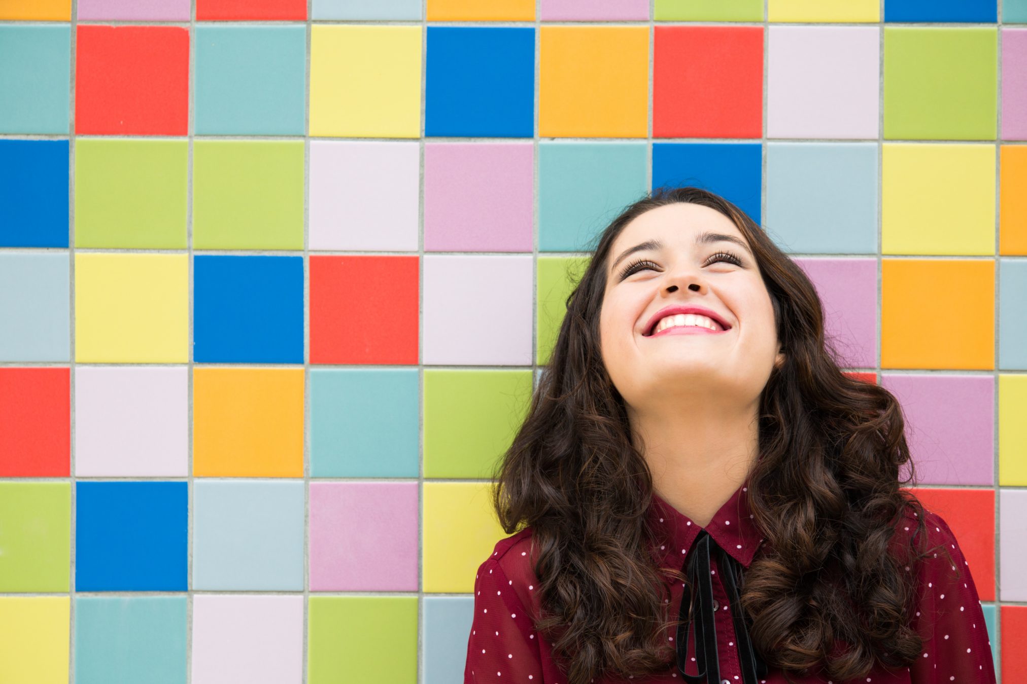 happy girl optimistic