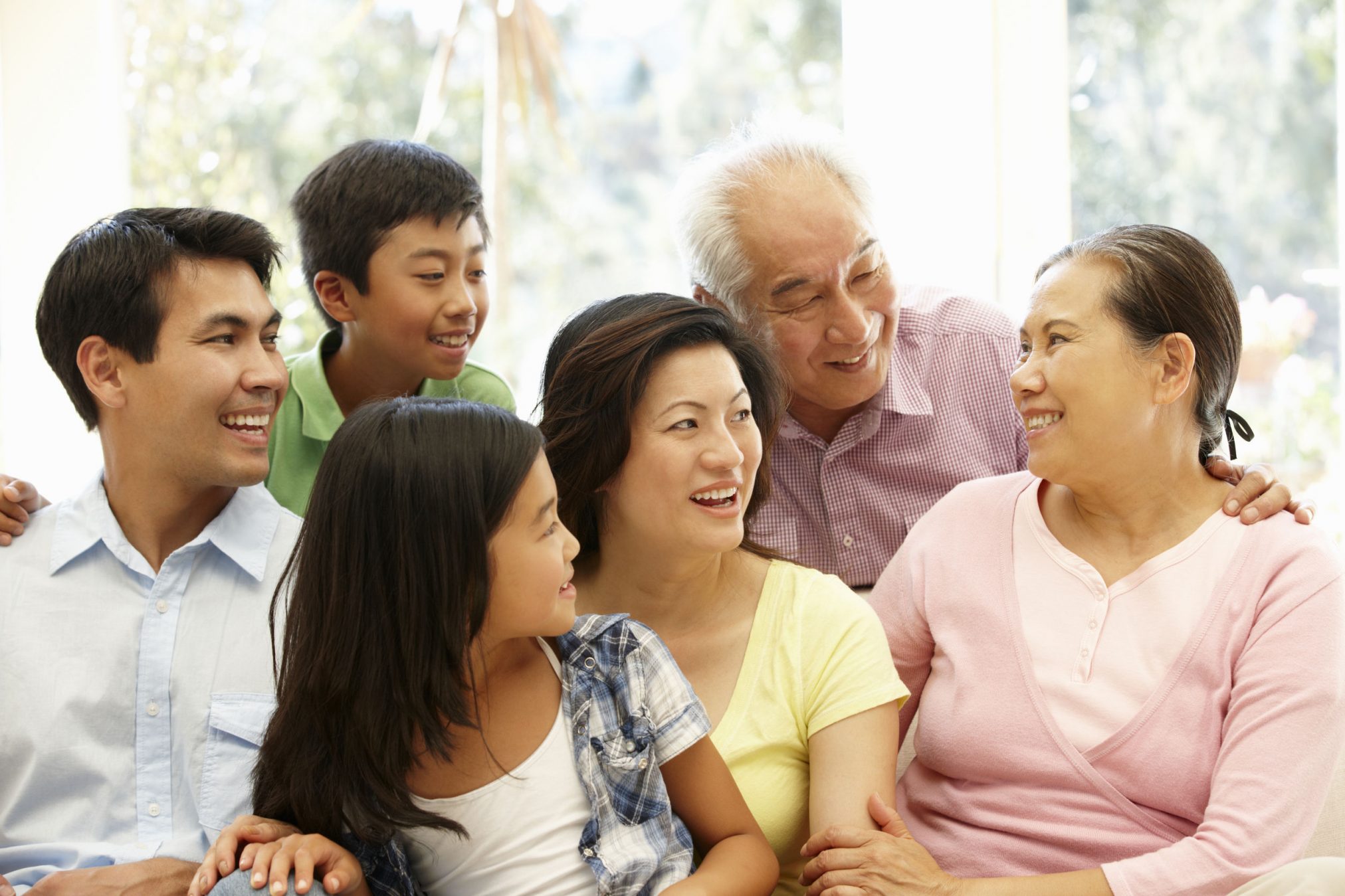 happy family with three generations