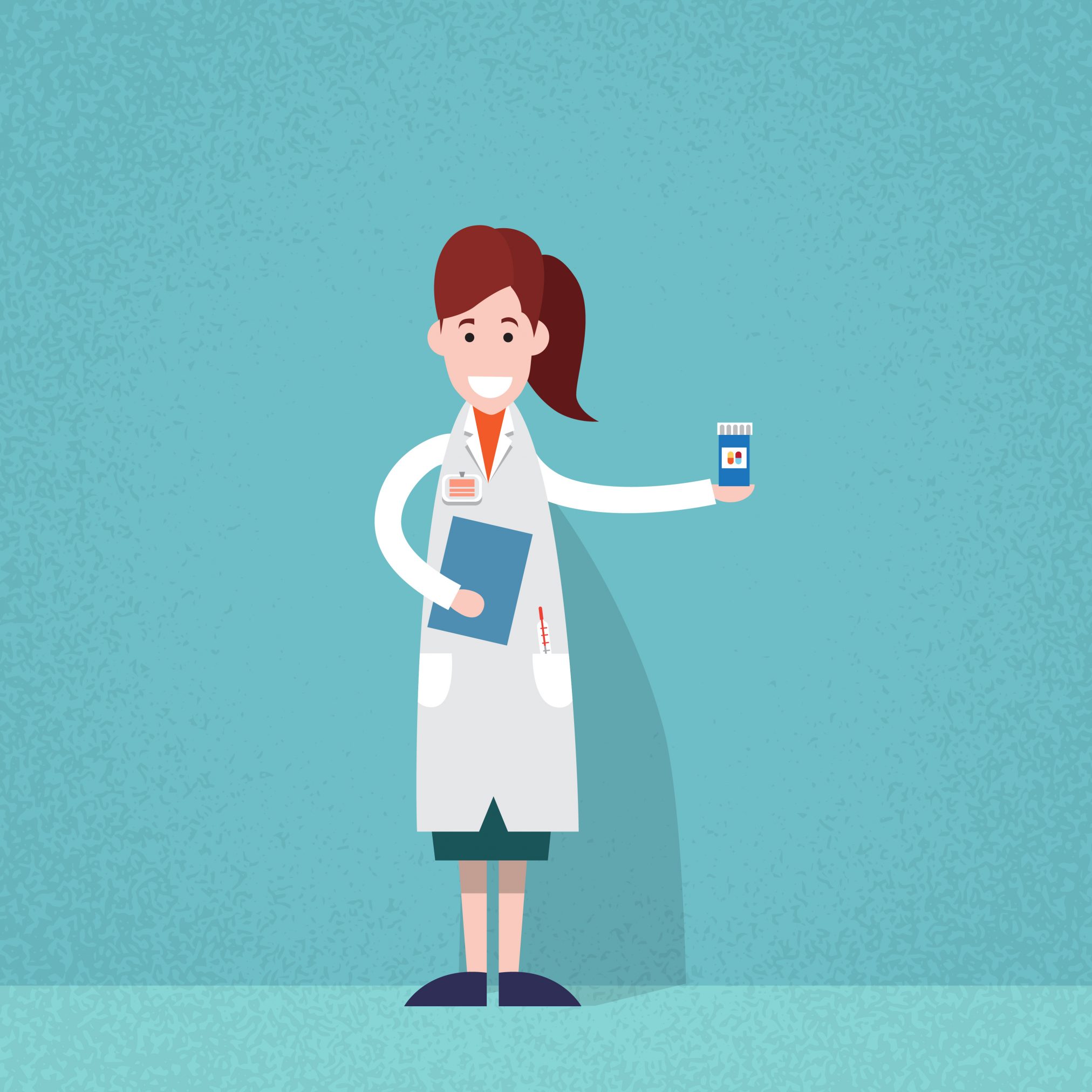 pharmacist doctor medicines pills cartoon vector illustration