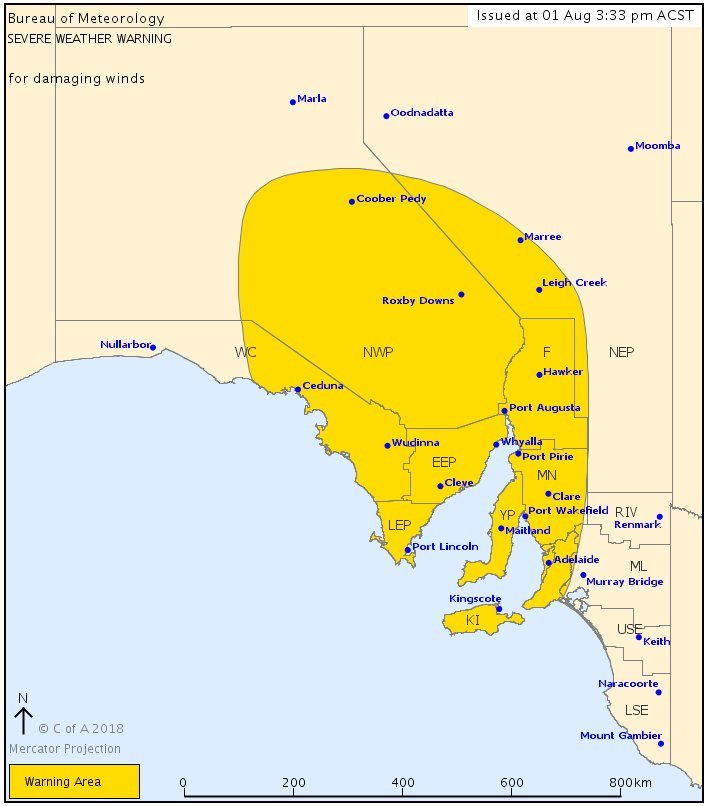 The area likely to be affected. Image: Bureau of Meteorology via Twitter.