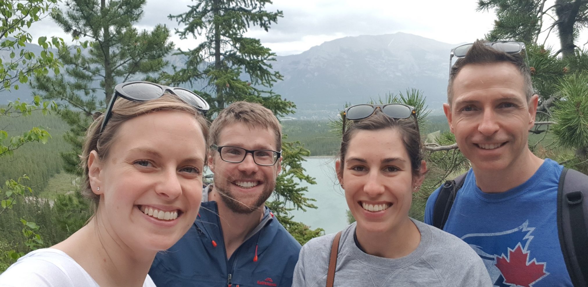 Elise Apolloni, Dean Apolloni, Kayla Lee and pharmacist Jason from Calgary.