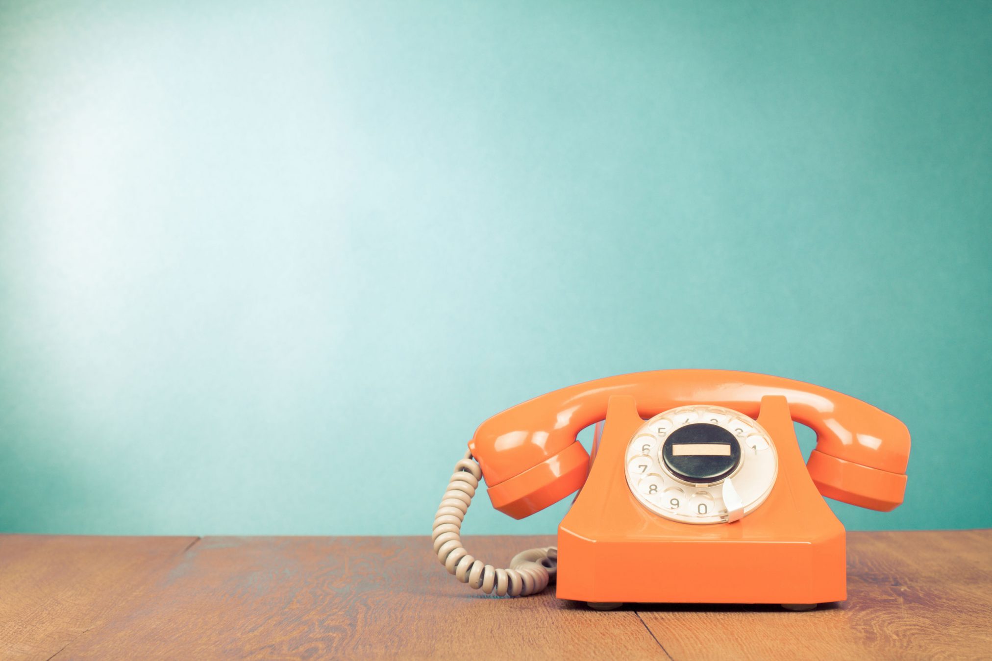 orange retro phone
