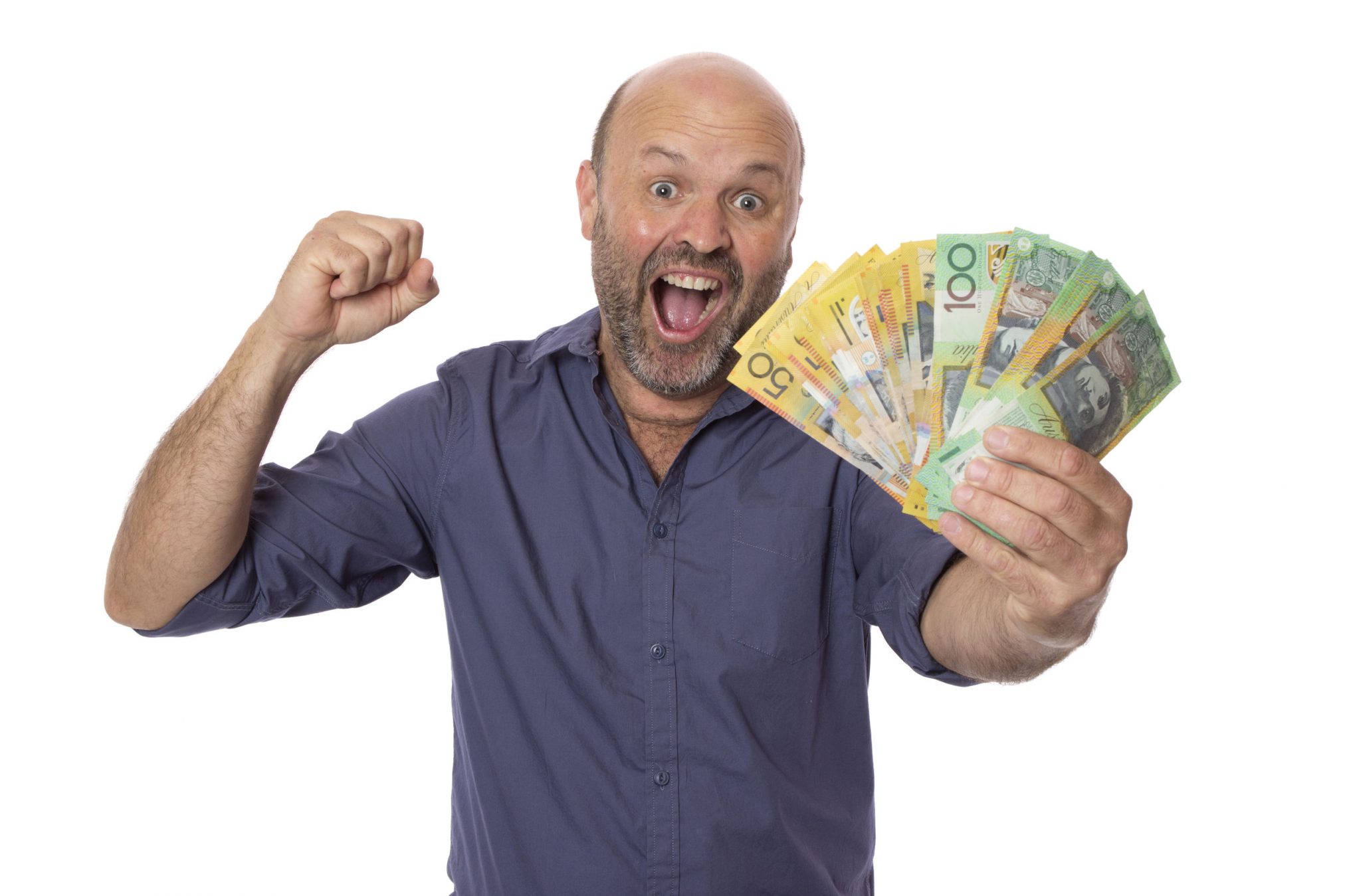 happy man with money