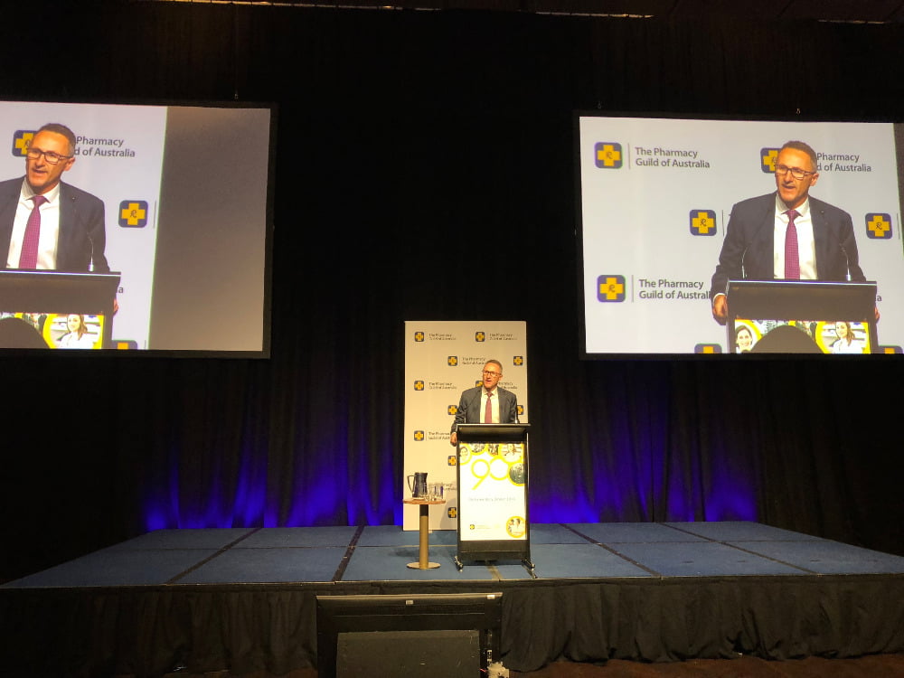Senator Richard Di Natale addresses the 2018 Pharmacy Guild Parliamentary Dinner.