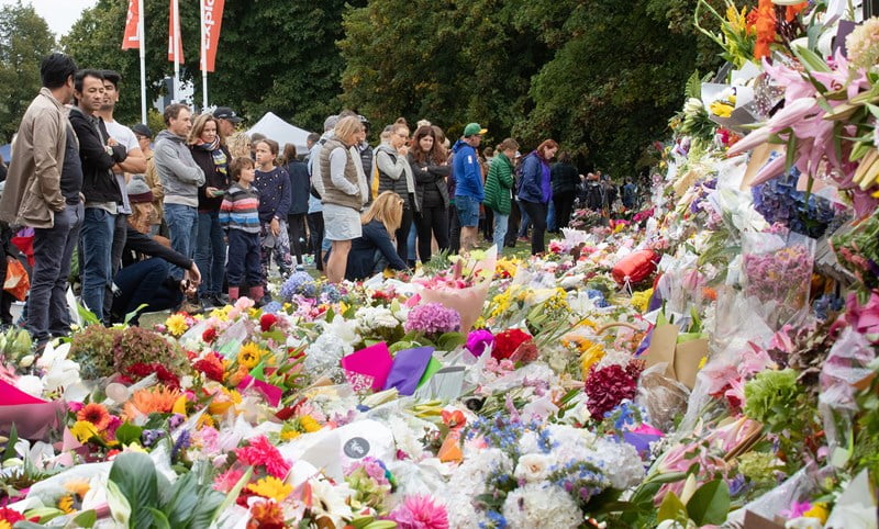 Christchurch flower wall.