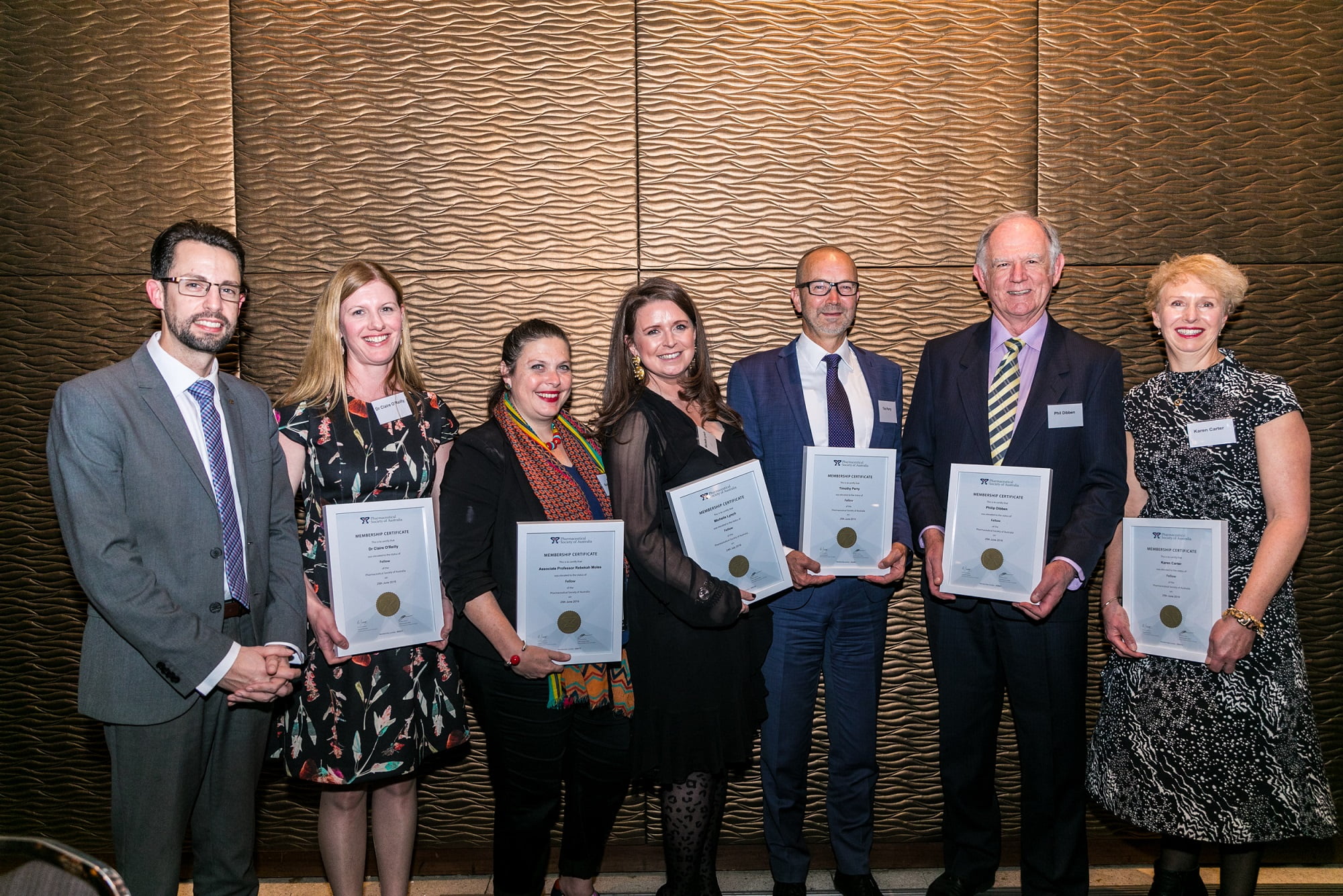 (L-R) Dr Chris Freeman; Dr Claire O’Reilly; A/Prof Rebekah Moles; Ms Michelle Lynch; Mr Tim Perry, Mr Phil Dibben; Mrs Karen Carter