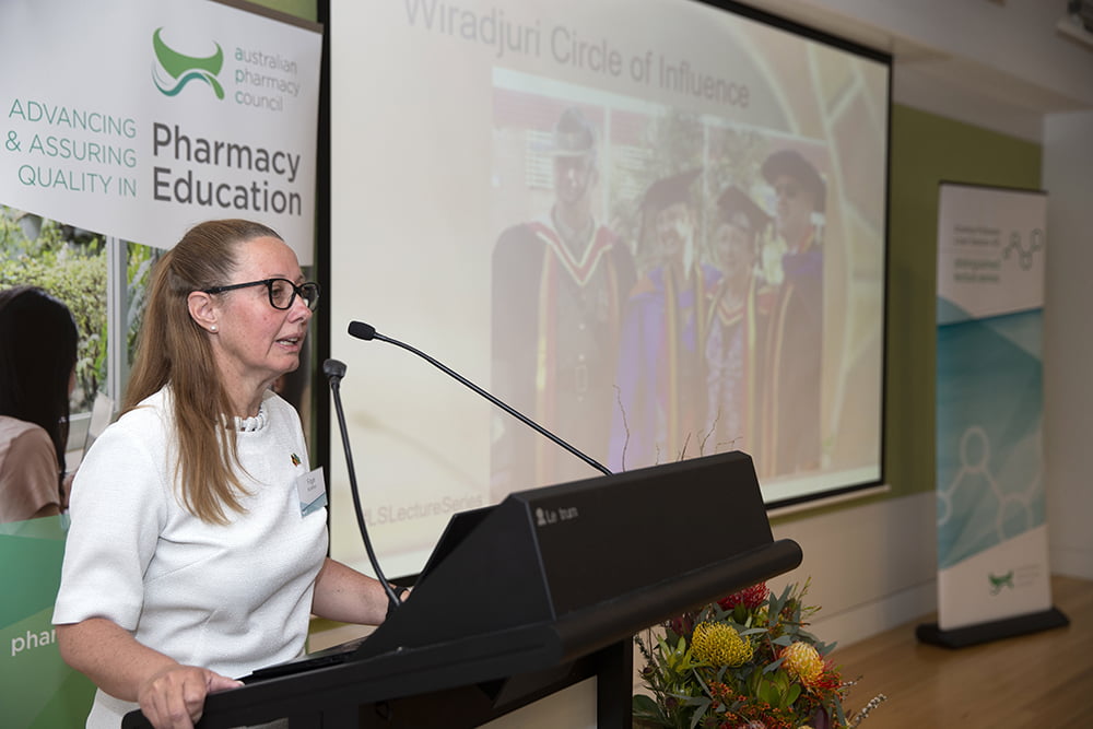 A/Prof Faye McMillan presents her lecture.