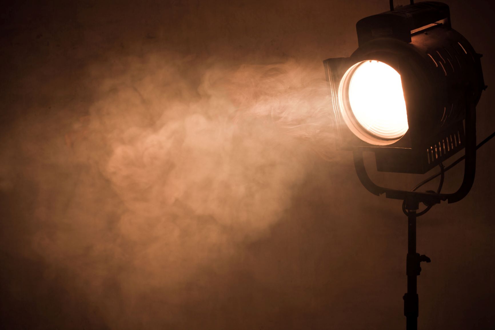 theatre spotlight in sepia