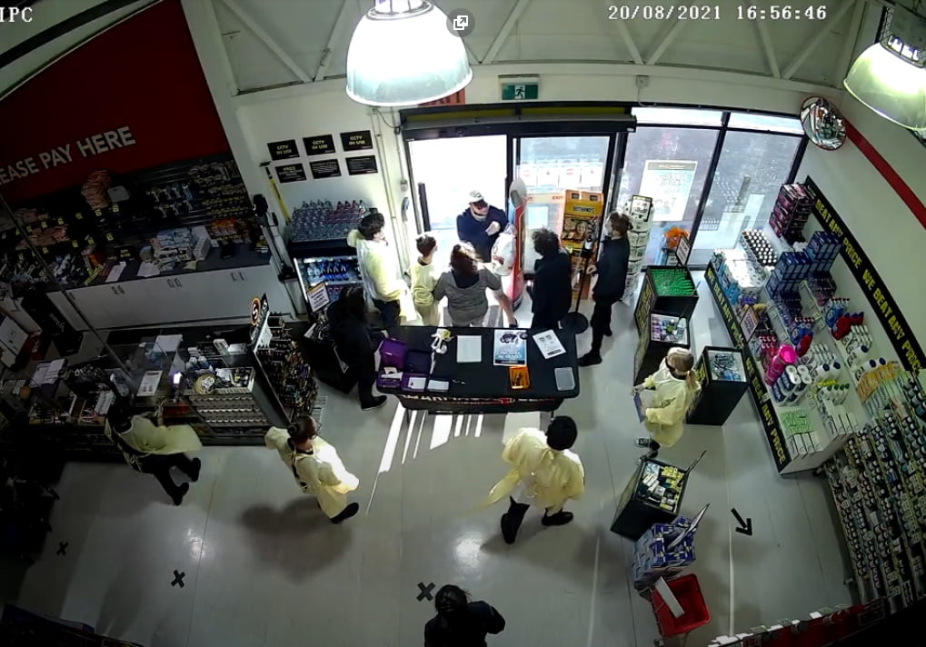 A man attacks staff at Pharmacy4Less Jesmond. Image: Supplied