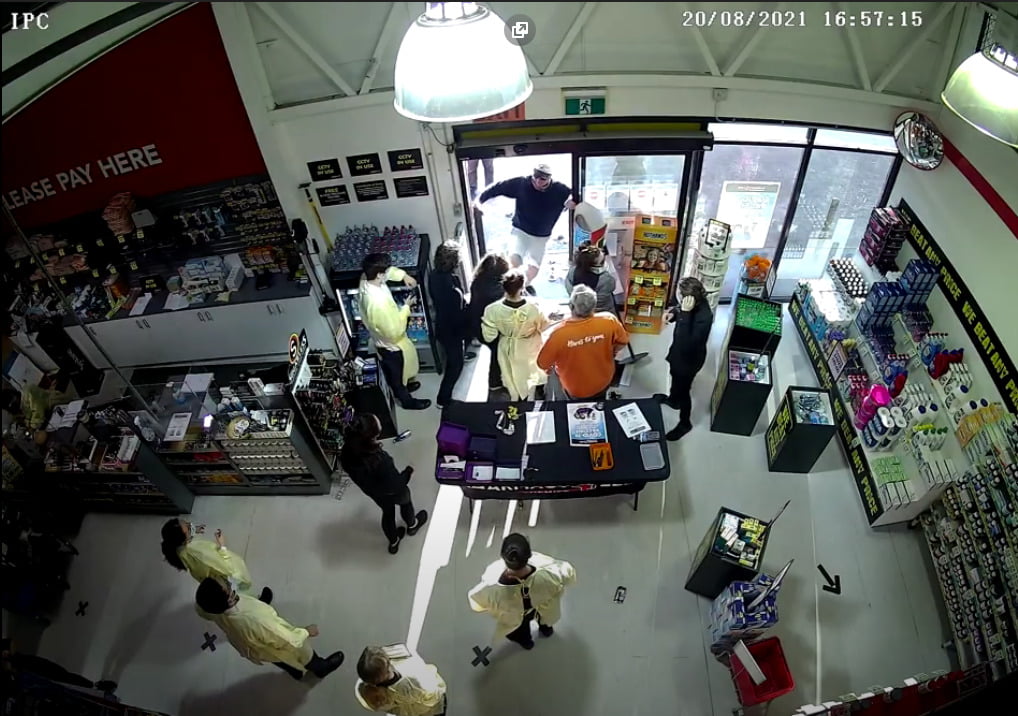 A man attacks staff at Pharmacy4Less Jesmond. Image: Supplied