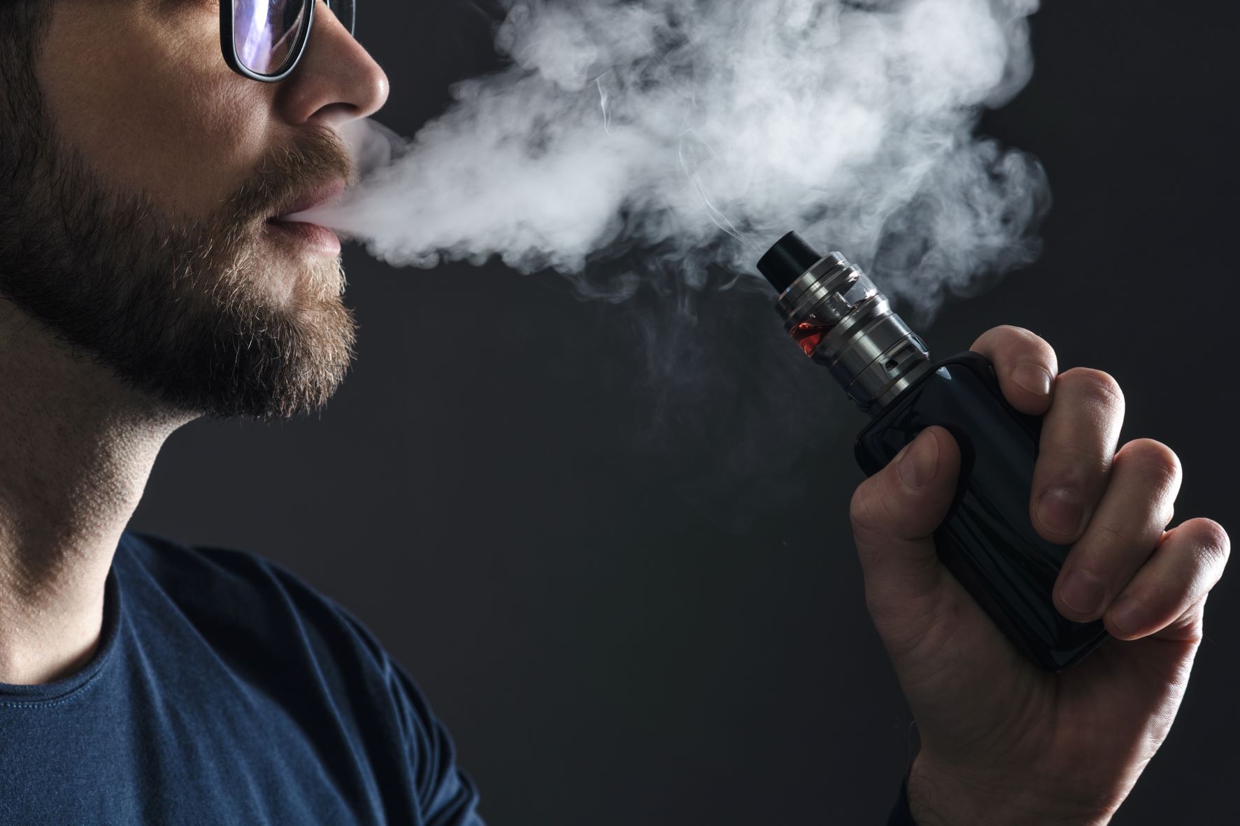 man vaping