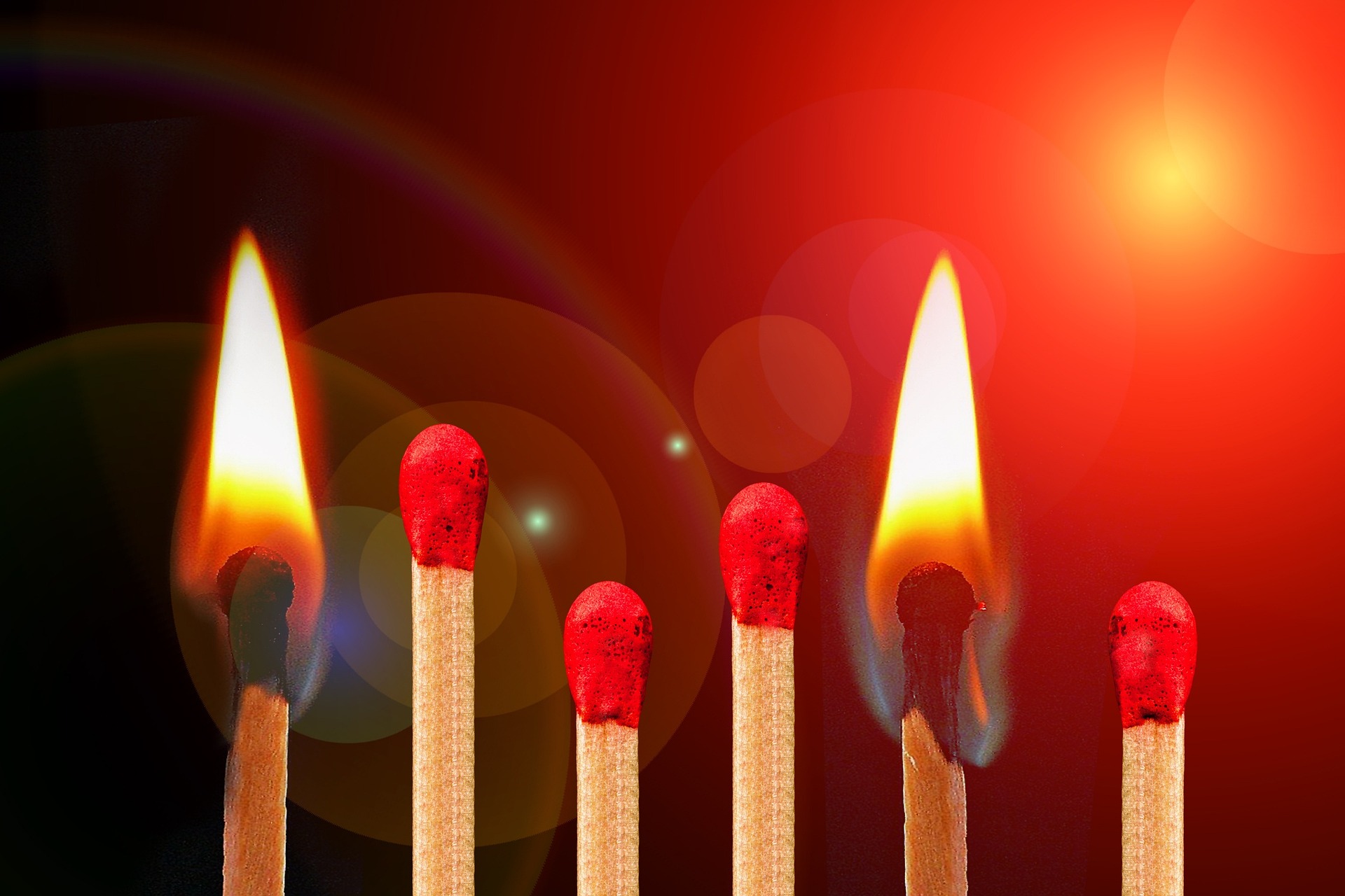 Burning matches