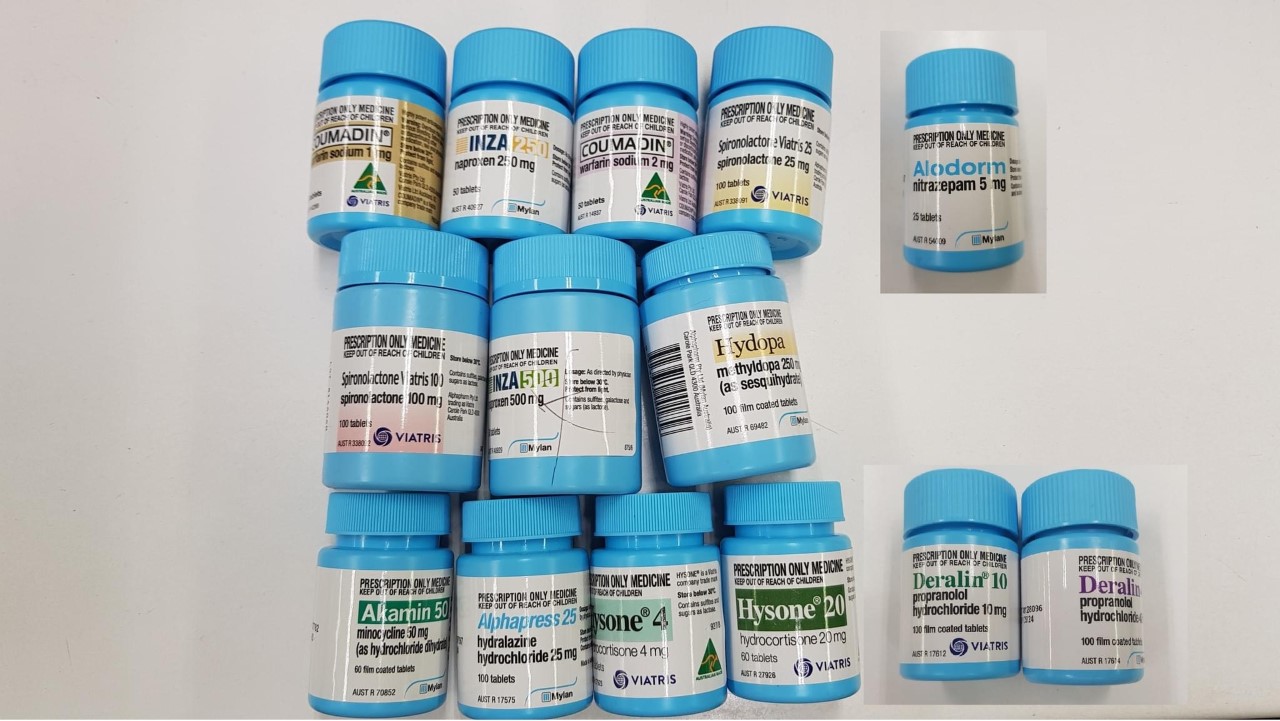Blue medicines bottles. Image courtesy Pardeep Singh.