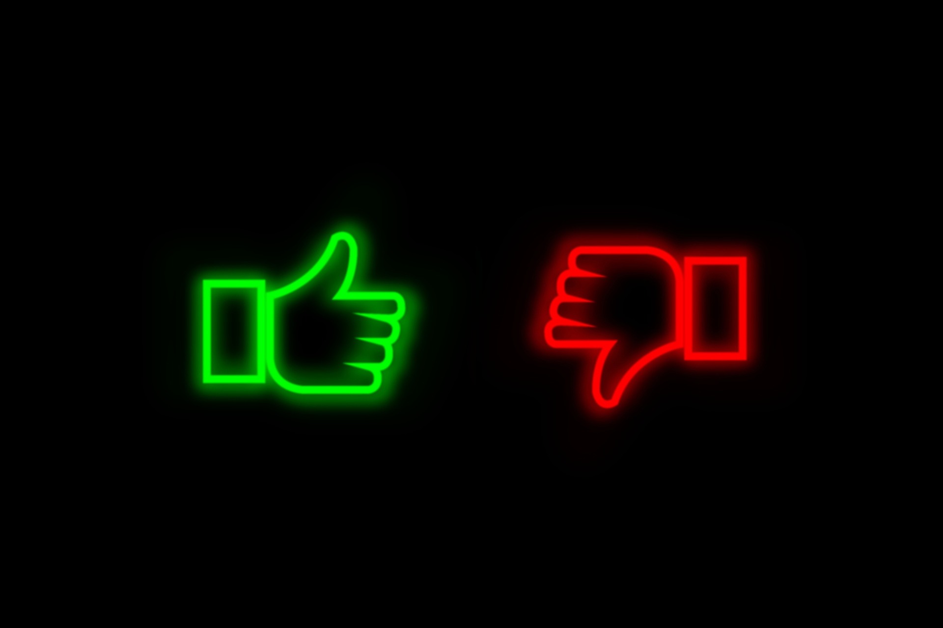 Thumbs up and down